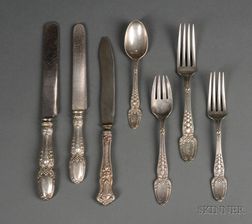 Tiffany Sterling Partial Flatware Set for Six in Broom Corn Pattern